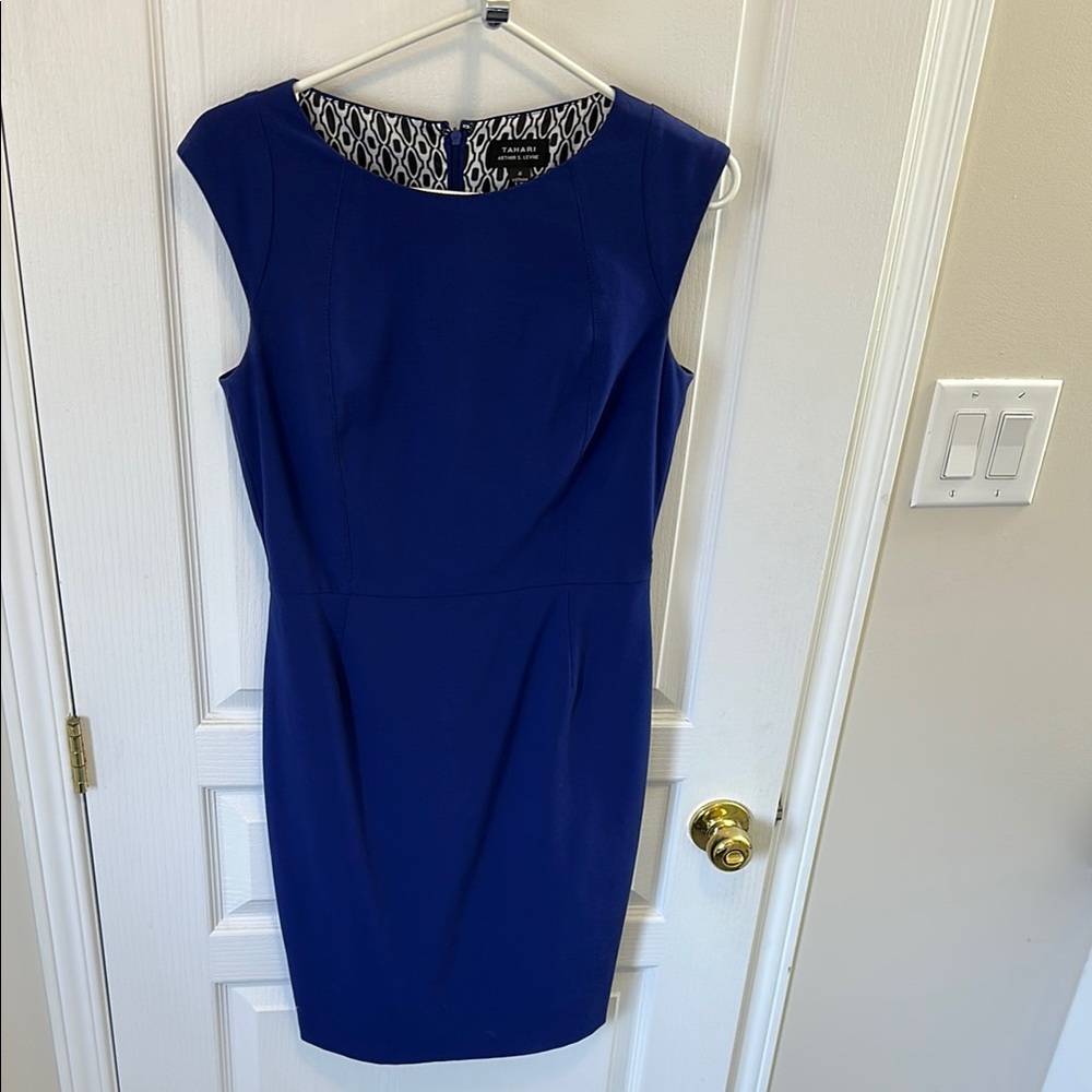 Vintage Tahari ASL Blue Sleeveless Sheath Mini Dress